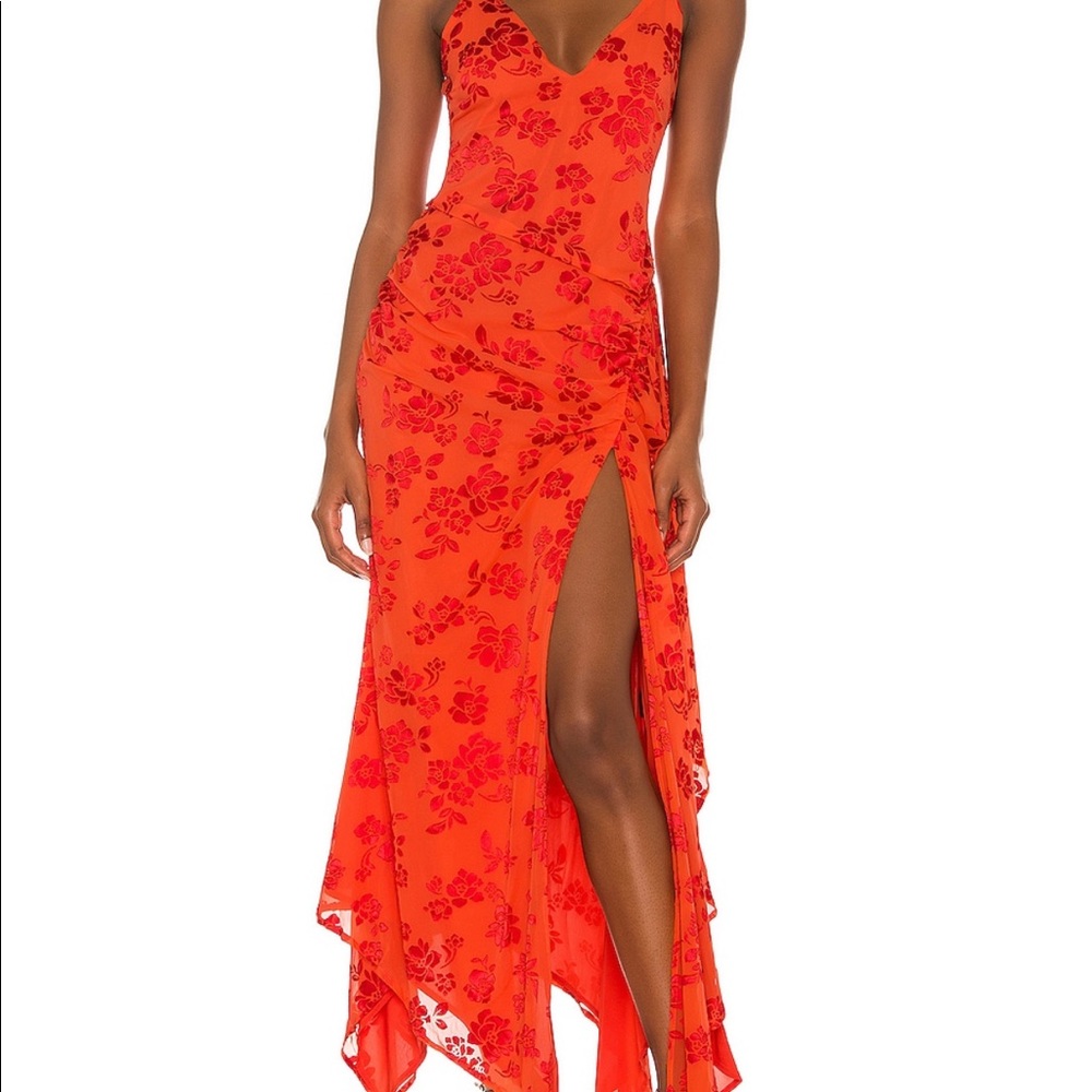 Evangeline Gown in Red Orange
NBD